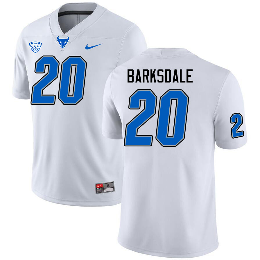 Buffalo Bulls #20 Jacqez Barksdale College Football Jerseys Stitched Sale-White